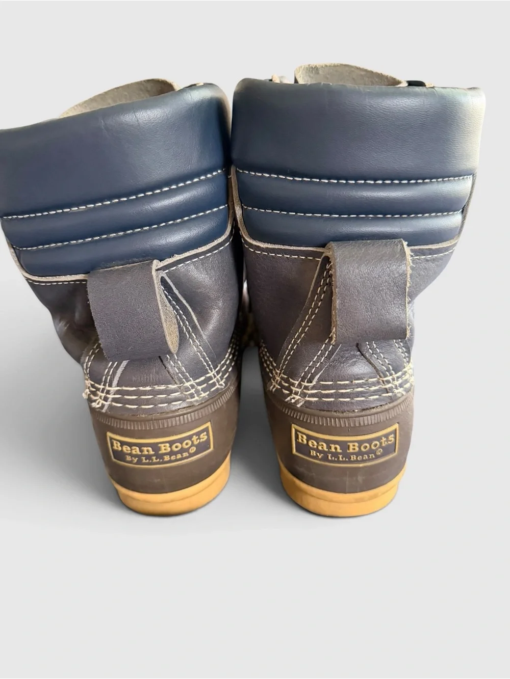 L.L. Bean Bean Boots Mens Navy Leather 6” Padded Collar Duck Boots
